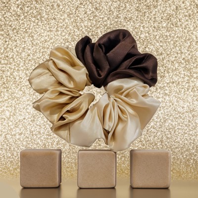 Scrunchy Silk Satin Chocolate Mix Color For Women & Girl