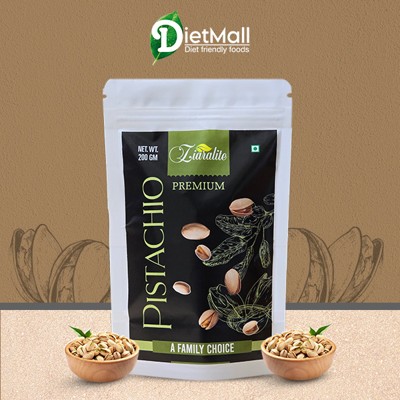 200g, Diet Mall's Ziaralite - Premium Salted & Roasted American Pistachio (Pista)  || Delicious & Crunchy